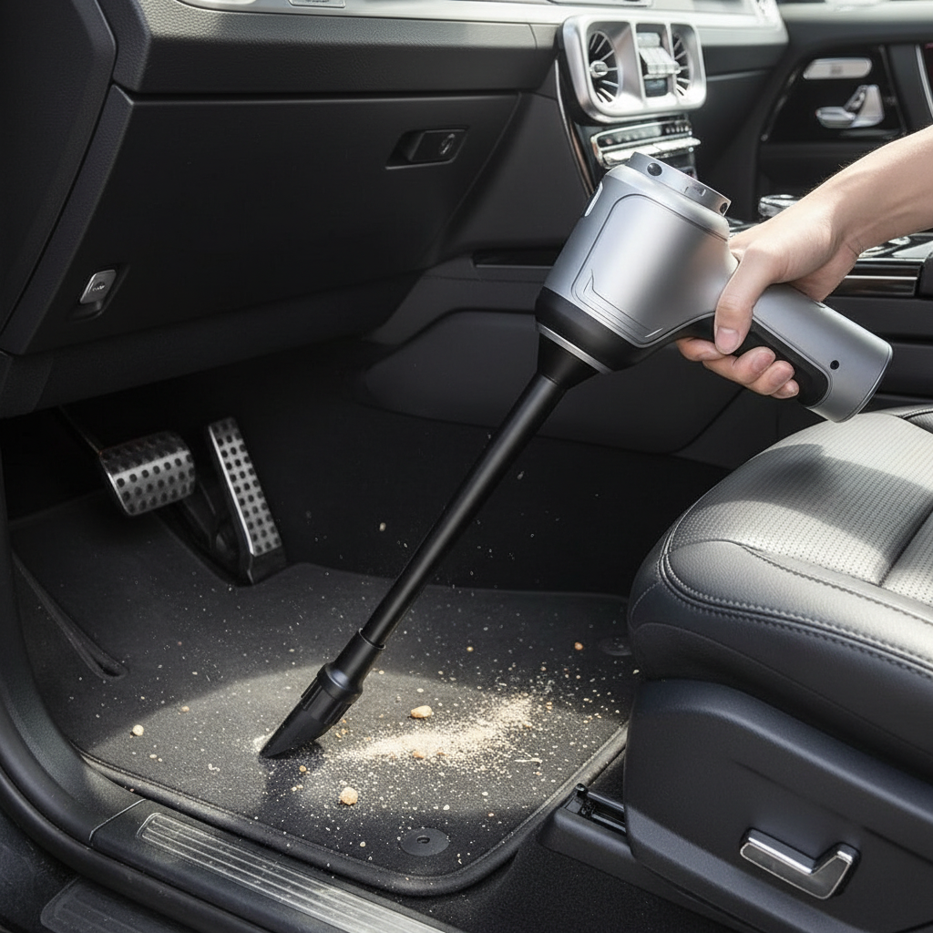 Draadloze Stofzuiger voor Auto's — Krachtige Oplaadbare Handzuiger voor Dieptereiniging van Autostoelen, Vloermatten en Moeilijk Bereikbare Hoeken — Lichtgewicht Design met Meerdere Opzetstukken | Sulvida