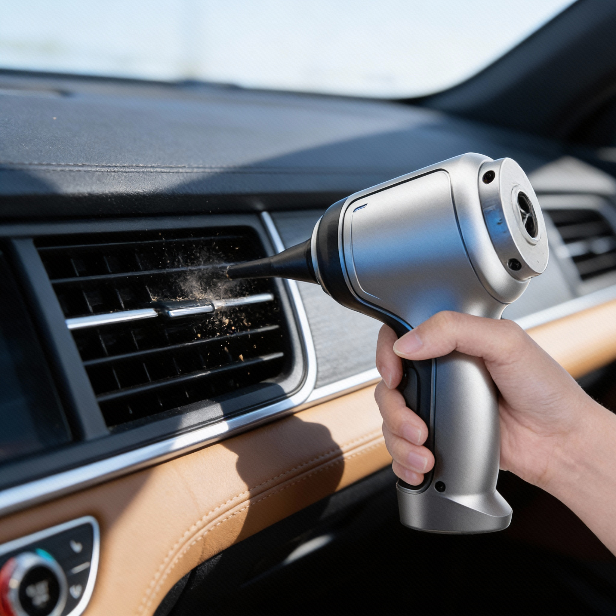 Draadloze Stofzuiger voor Auto's — Krachtige Oplaadbare Handzuiger voor Dieptereiniging van Autostoelen, Vloermatten en Moeilijk Bereikbare Hoeken — Lichtgewicht Design met Meerdere Opzetstukken | Sulvida