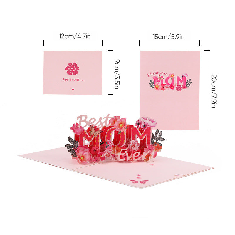 3D Pop-up Wenskaart met Bloemen voor Moederdag Verjaardag Jubileum Valentijn Liefde Felicitatie Cadeau | Sulvida