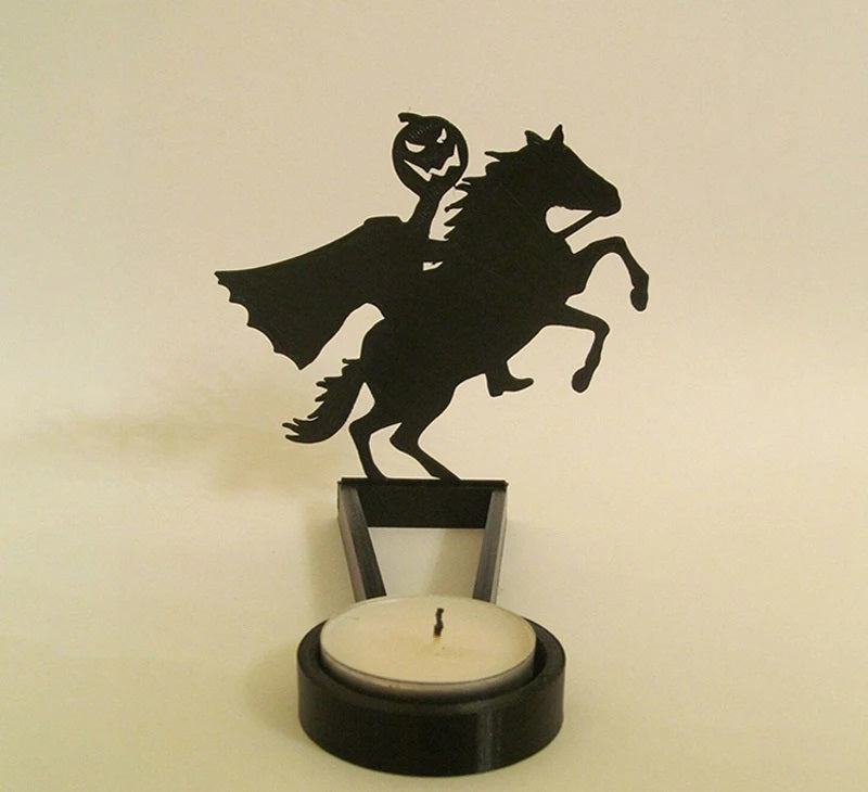 Kandelaar Metaal Zwart Sculptuur Halloween Decoratie Tafelkandelaar Sfeerlicht Woonkamer Sfeerverlichting | Sulvida