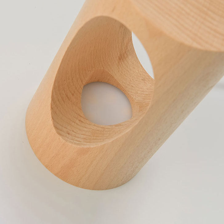 Japanse Houten Tafellamp Rechthoekig LED USB Nachtlampje Warm Licht Massief Hout 3000K Sfeerlamp Slaapkamer | Sulvida