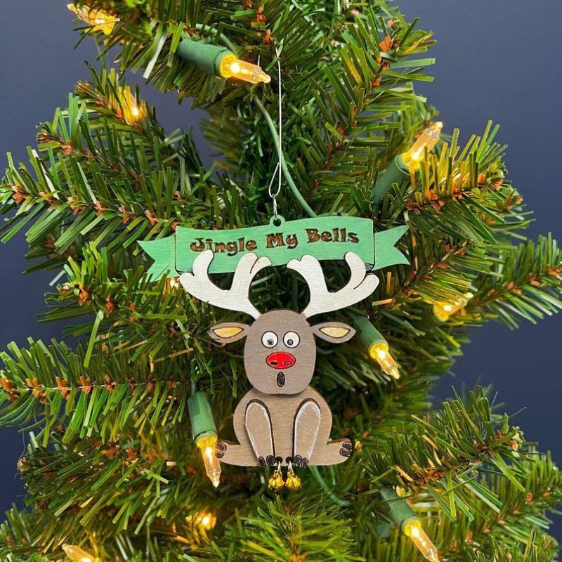 Humoristische Kerstboomhangers met Bellen Feestelijke Grappige Decoratie Kerstmis Kerstman Rendier Ornament | Sulvida