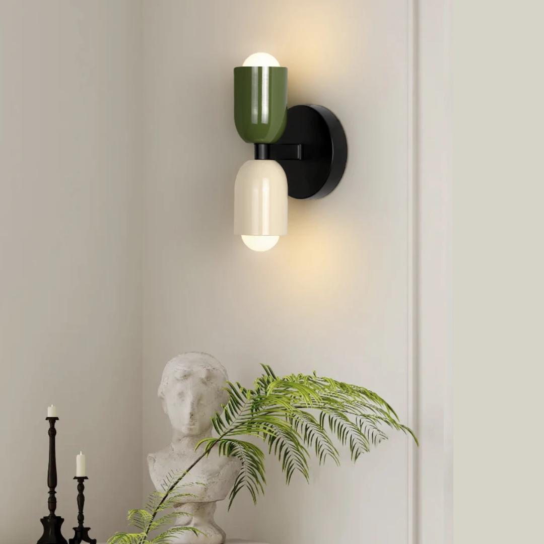 Stalen Wandlamp met Dubbele Lichtkop LED Warm Wit Binnen Buiten Weerbestendig Hal Terras Slaapkamer Tuin | Sulvida