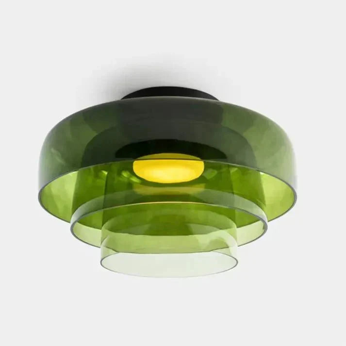 Glazen plafondlamp met driekleurige LED-verlichting voor woonkamer eetkamer slaapkamer modern design | Sulvida