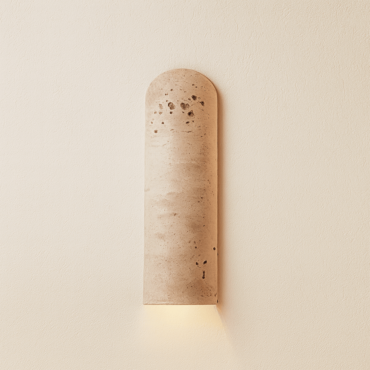 Wandlamp Natuursteen Travertijn LED Geel Warm Licht Handgemaakt Sfeervol Design Woonkamer Slaapkamer | Sulvida