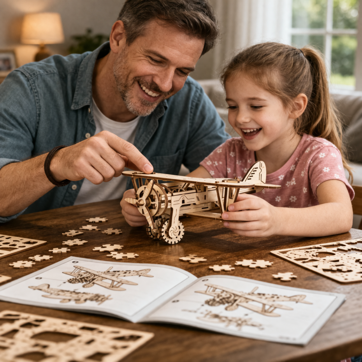 3D Houten Vliegtuig Bouwpakket Mechanisch Model Puzzel Cadeau Decoratie Volwassenen DIY Zelfbouw Creatief | Sulvida