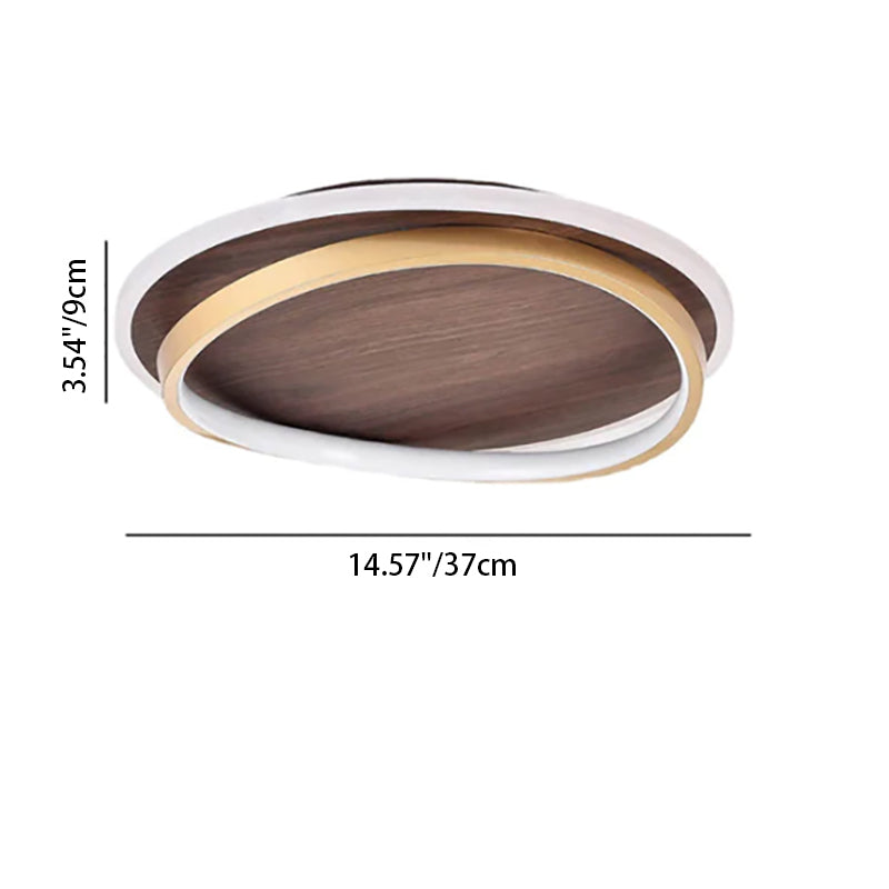 Scandinavische LED Plafondlamp Walnoot Goud 37-57 cm Geïntegreerde Verlichting Modern Design Woonkamer | Sulvida