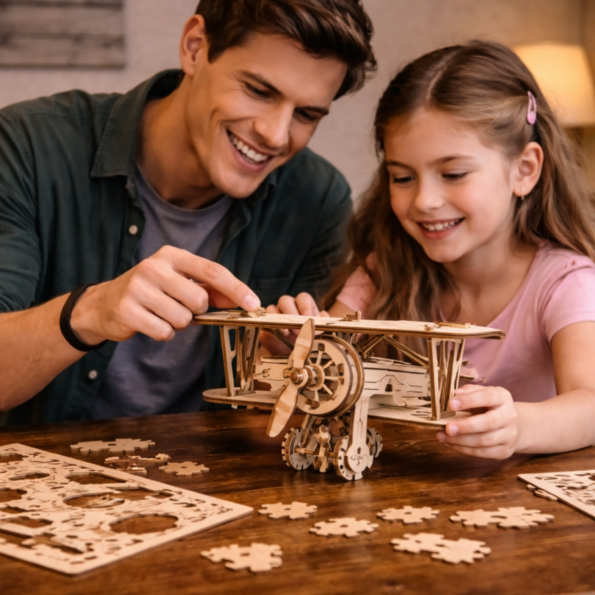 3D Houten Vliegtuig Bouwpakket Mechanisch Model Puzzel Cadeau Decoratie Volwassenen DIY Zelfbouw Creatief | Sulvida