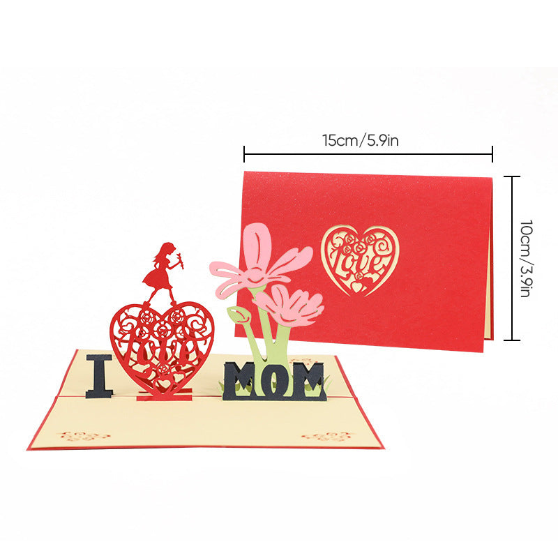 3D Pop-up Wenskaart met Bloemen voor Moederdag Verjaardag Jubileum Valentijn Liefde Felicitatie Cadeau | Sulvida