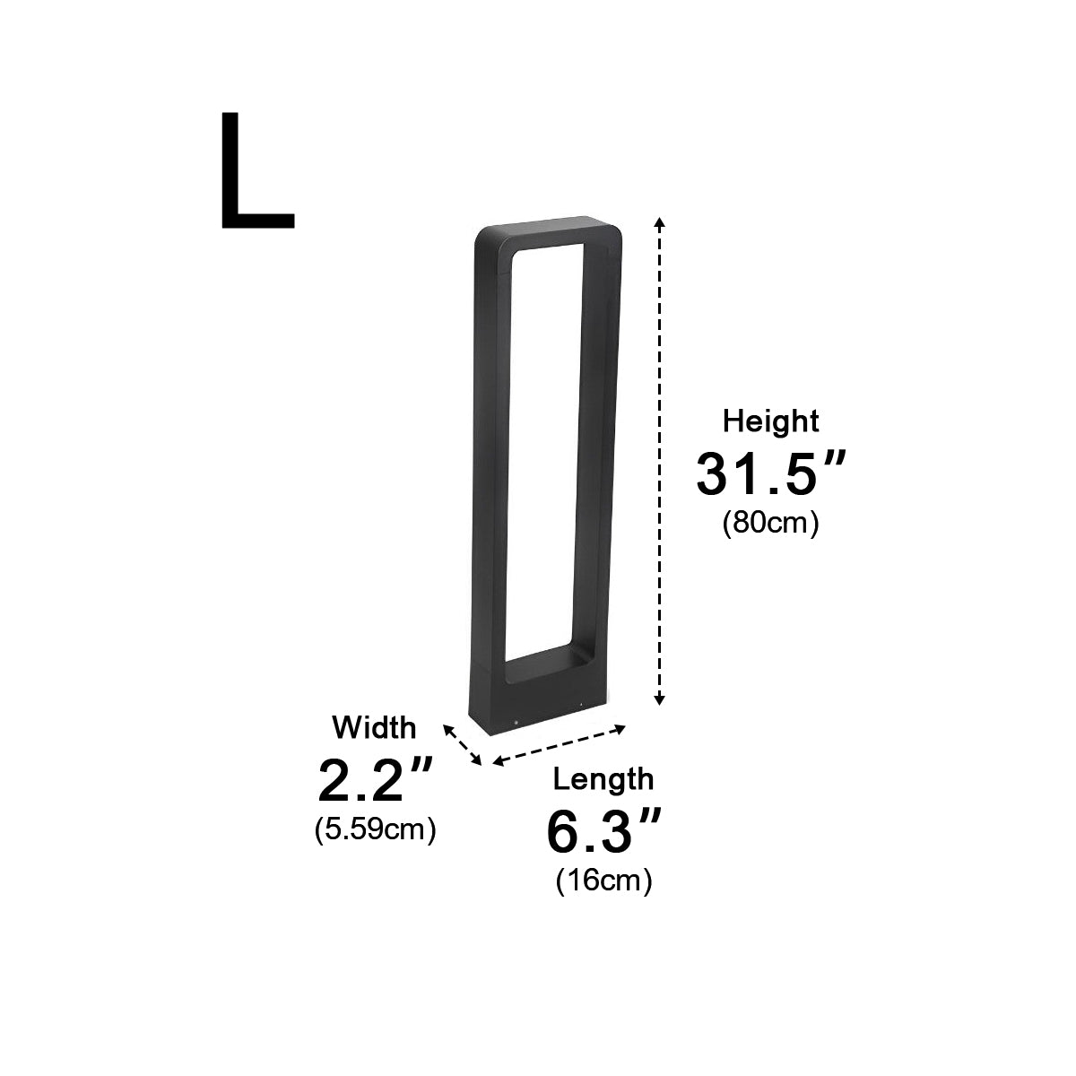 Aluminium Tuinlamp Zwart Rechthoekig LED Verlichting Gazon Tuin Pad Inbouw Sokkel IP65 Waterdicht Buitenverlichting | Sulvida