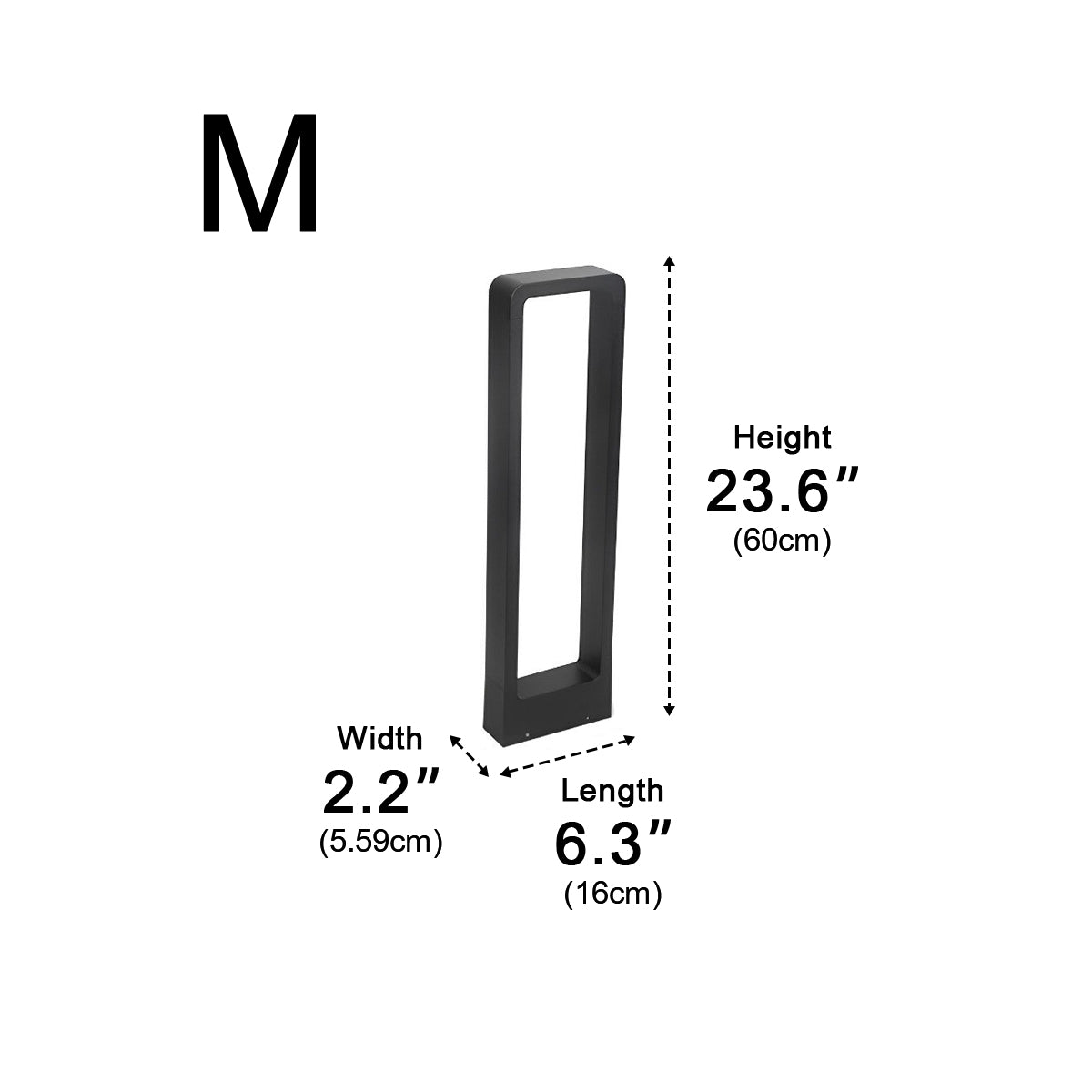 Aluminium Tuinlamp Zwart Rechthoekig LED Verlichting Gazon Tuin Pad Inbouw Sokkel IP65 Waterdicht Buitenverlichting | Sulvida