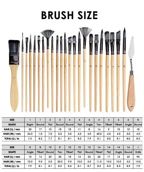 24-delig Penselen Palet mes set Nylon borstels acryl aquarel olie verf kwasten kunst schilderen hobby | Sulvida