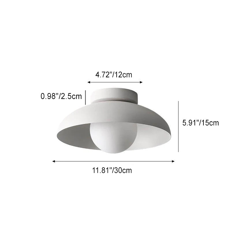 Glazen plafondlamp ijzer glas 30 cm semi-flush industrieel modern interieur wandverlichting woonkamer slaapkamer | Sulvida