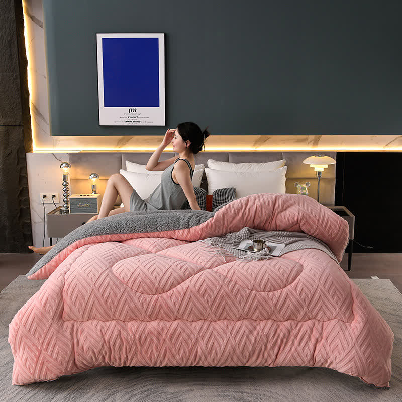 Sherpa Winterdeken met Vulling – Dikke Fleece Plaid Extra Warm en Zacht – Tweepersoonsbed Woonkamer – Knusse Sprei | Sulvida