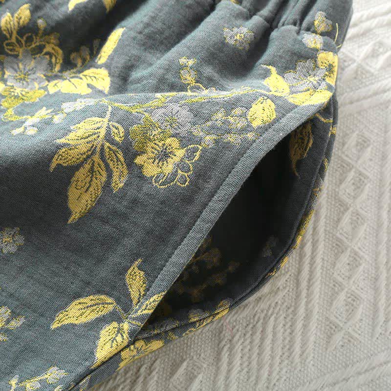 Luxe Loungewear Set van Jacquard Katoen in Vintage Stijl – Ultrazacht Loungetenue voor Ontspanning, Slaap en Thuis Relaxen | Sulvida