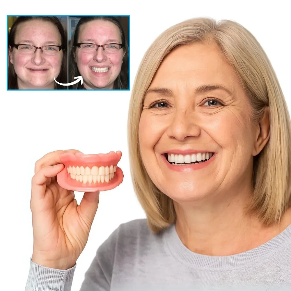 Tijdloze Kunstgebit Set Volledige Bovenkaak Onderkaak Thuis Tandprothese Zelf Aanpassen Instant Smile | Sulvida