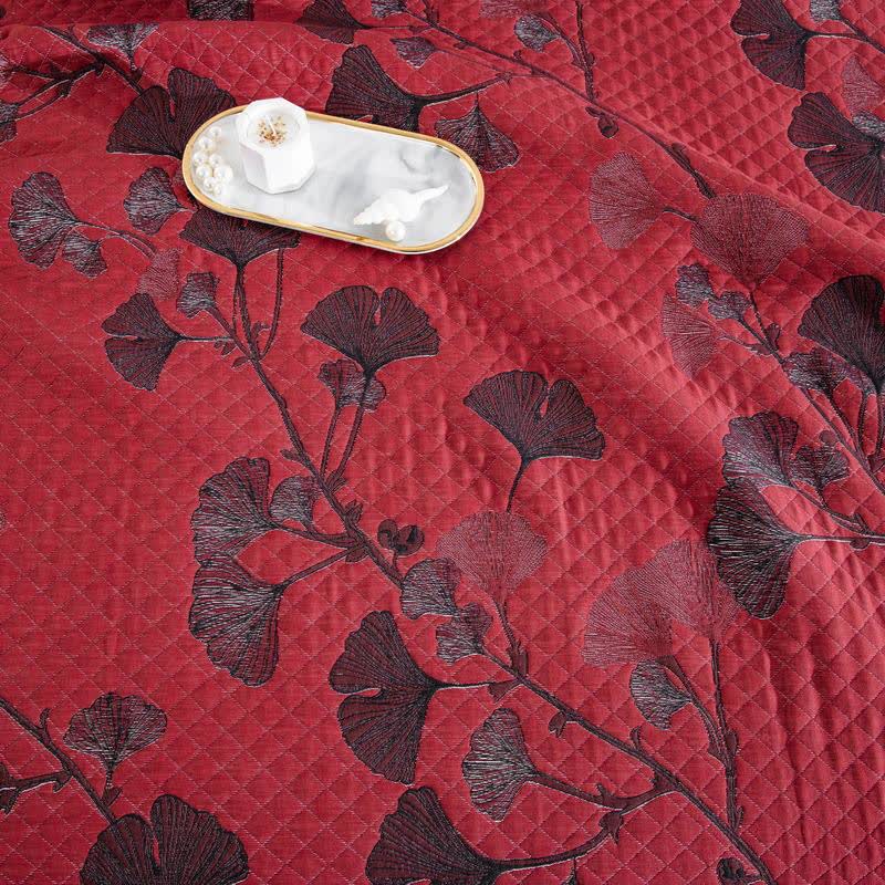 Omkeerbaar Quilt Dekbed met Ginkgo Blad Patroon 100% Katoen Zacht Ademend Tweezijdig Beddengoed voor Alle Seizoenen Slaapkamer | Sulvida