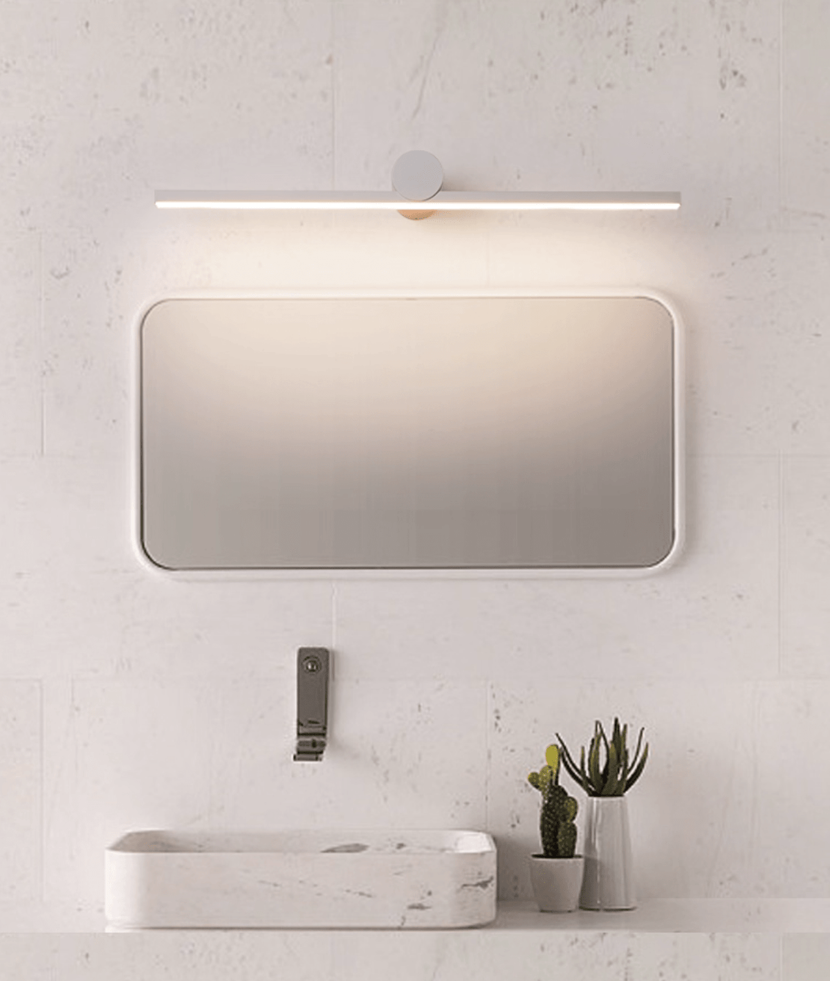 Oplaadbare Wandlamp Zwart met Afstandsbediening 60 80 100 120cm LED Dimbaar Boven Spiegel Badkamer Verlichting | Sulvida