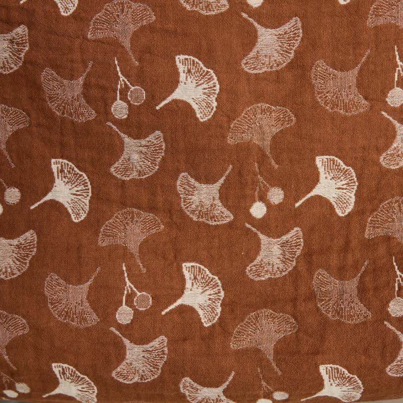 Katoenen Kimono Badjas met Ginko-Motief – Tweekleurige Ochtendjas van Ademende Katoenen Gaas – Unisex Nachtjapon met Verstelbare Taille voor Dames en Heren | Sulvida