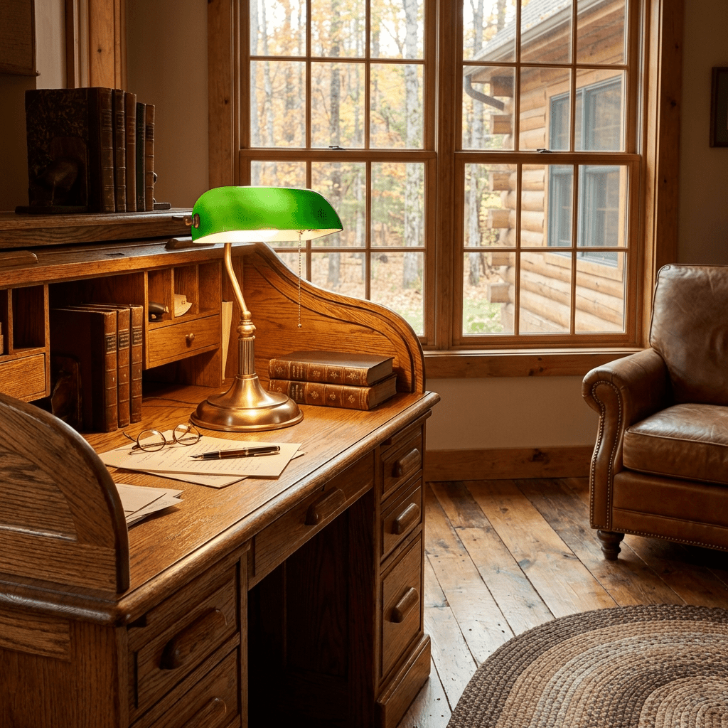 Bankierslamp Messing Groen Glas Klassiek Bureaulamp Leeslamp Sfeerlicht Dimbaar Notarislamp Retro Tafellamp | Sulvida
