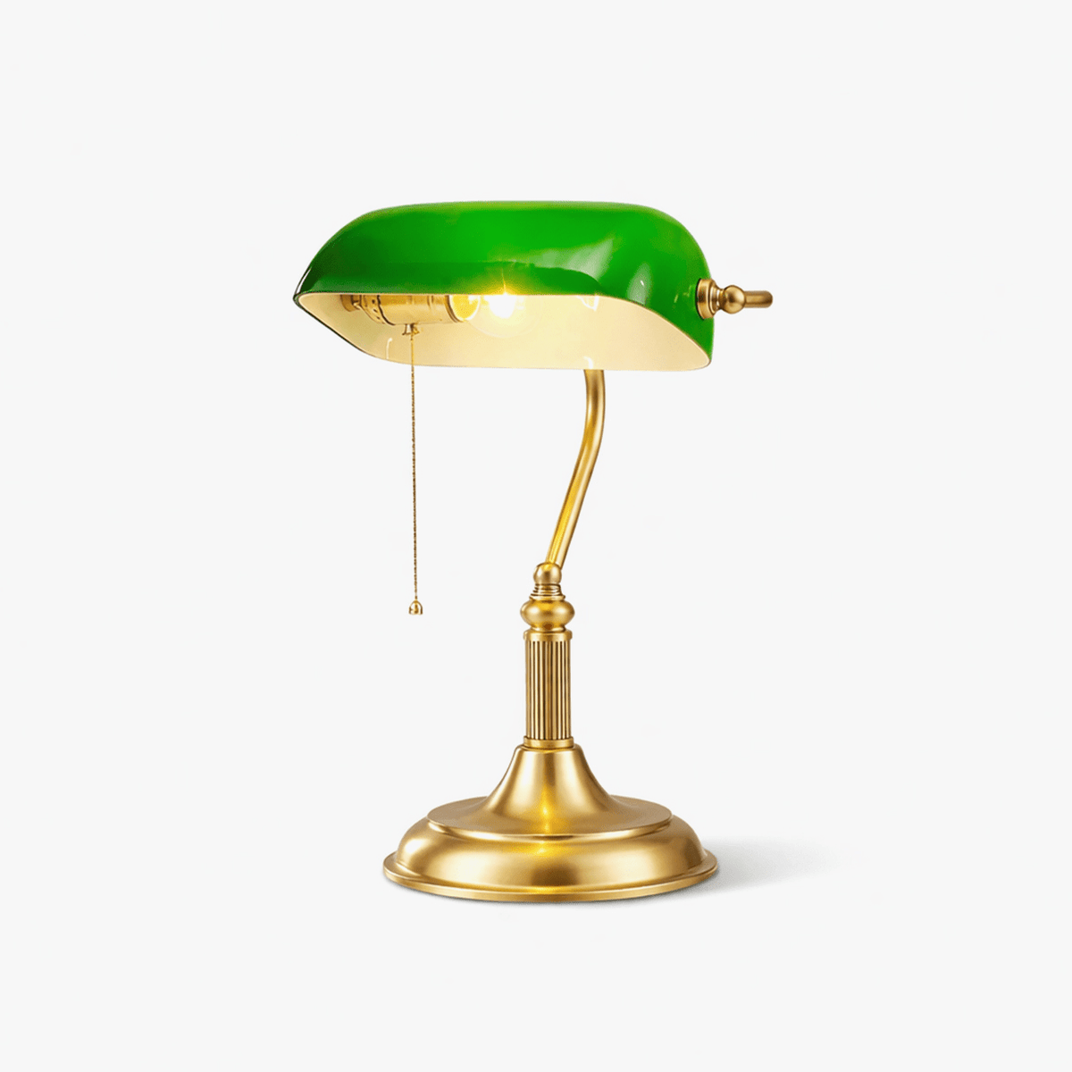 Bankierslamp Messing Groen Glas Klassiek Bureaulamp Leeslamp Sfeerlicht Dimbaar Notarislamp Retro Tafellamp | Sulvida