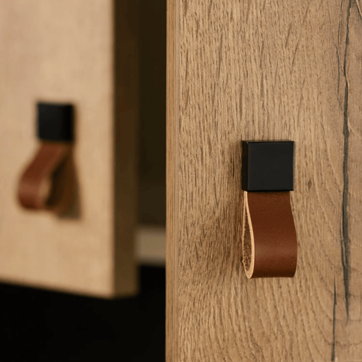 Luxe Leren Kastgrepen Messing Zwart Bruin Goud voor Keuken Slaapkamer Dressoir Kast Vintage Design Interieur | Sulvida