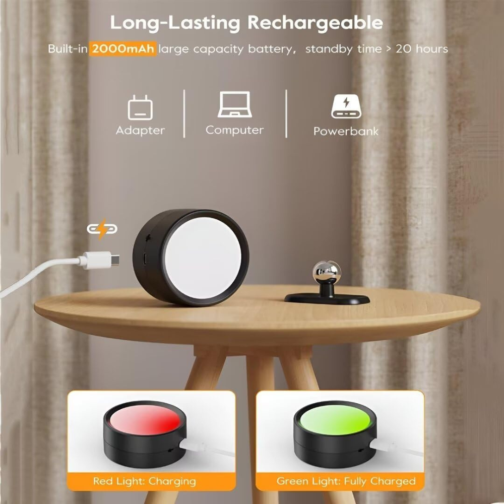 Draadloze LED Wandlamp Oplaadbaar met Afstandsbediening Magnetische Bevestiging Cilindrisch Design Sfeerlicht | Sulvida