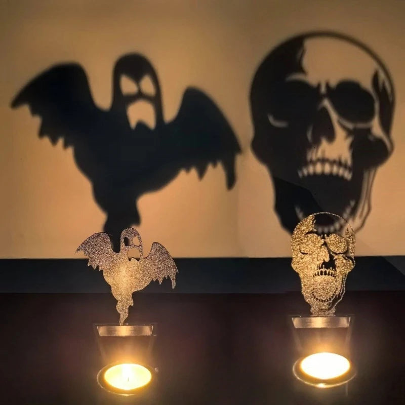 Kandelaar Metaal Zwart Sculptuur Halloween Decoratie Tafelkandelaar Sfeerlicht Woonkamer Sfeerverlichting | Sulvida