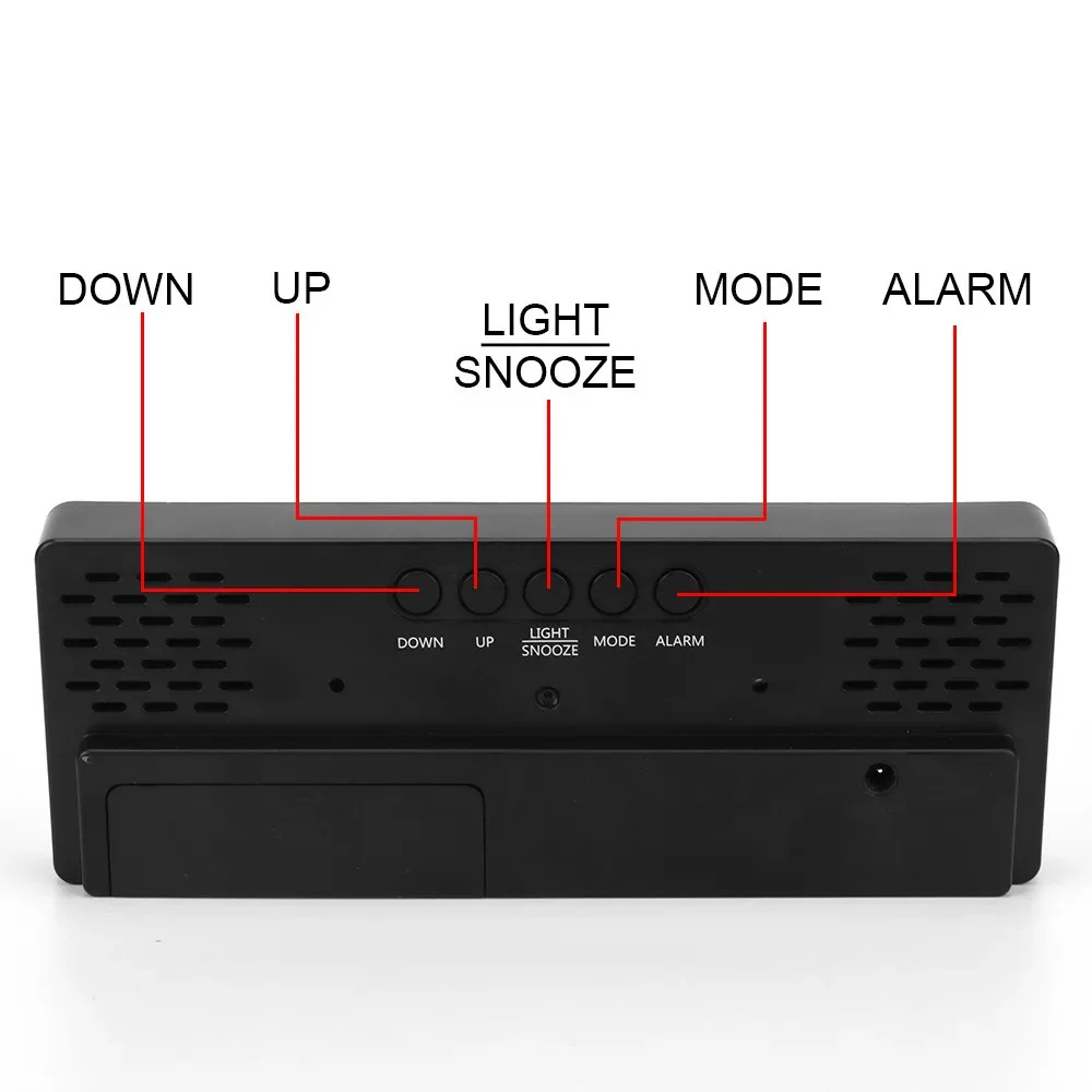 Digitale Wekker met LED Spiegel Display Tijd Datum Temperatuur Alarm Snooze Functie Slaapkamer Kantoor | Sulvida