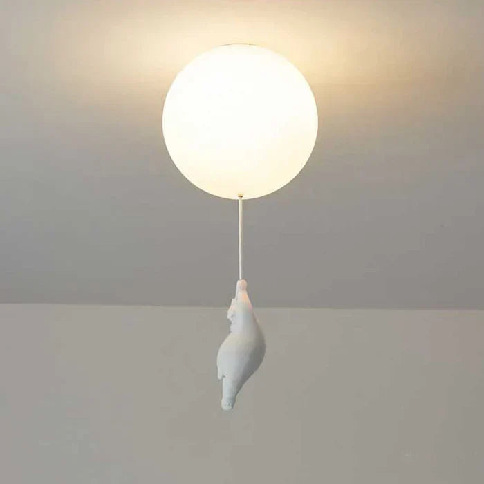 Kinder Plafondlamp met Beermotief en Ballon – Speelse Verlichting voor Kinderkamer en Babykamer | Sulvida