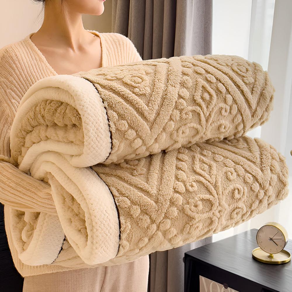 Dubbellaagse Sherpa Plaid Mandala Design met Fluweeltouch Decoratief Woonplaid voor Bank en Bed Luxe Deken | Sulvida