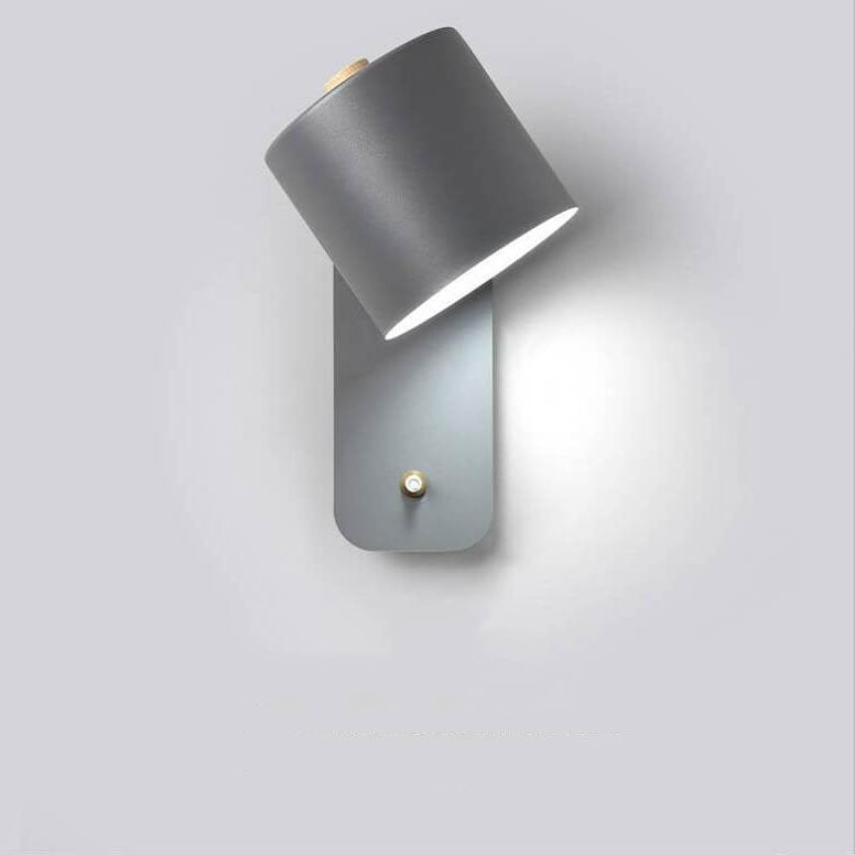 Draaibare wandlamp cilindervorm metaal modern design woonkamer slaapkamer bedlamp wandverlichting E26 fitting | Sulvida