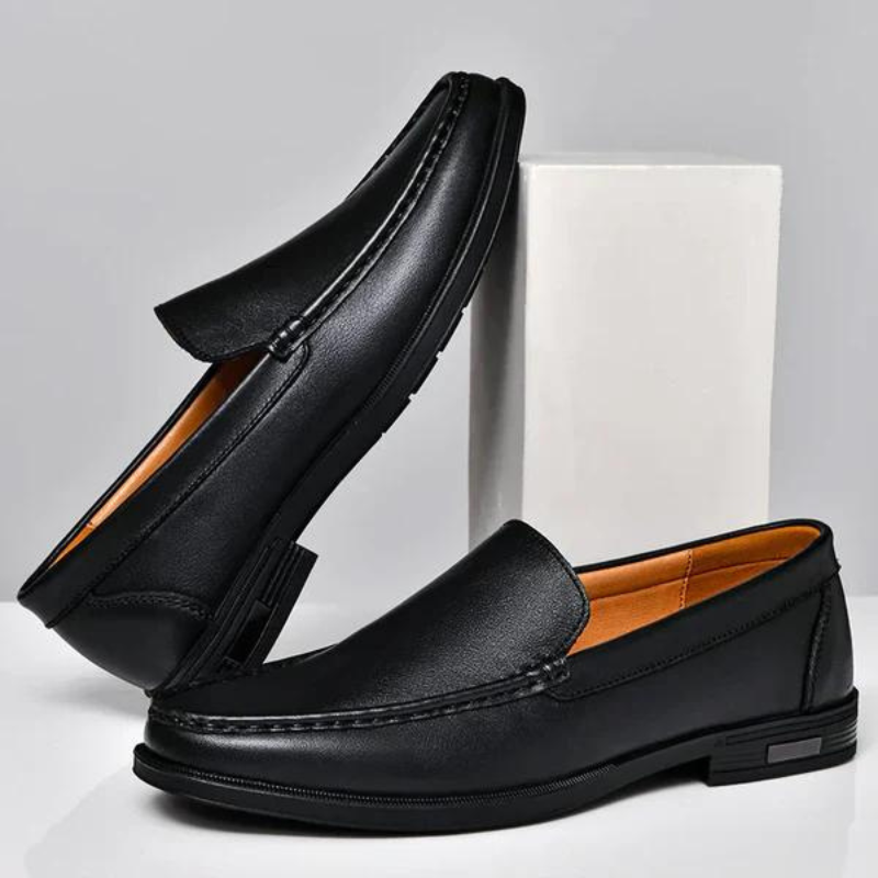 Lederen loafers heren premium comfortabel klassiek zwart bruin grijs blauw business formeel casual schoeisel | Sulvida