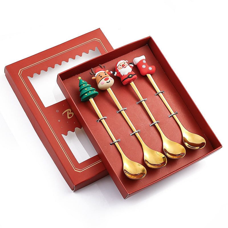 Feestelijk Bestek Set met Kerstthema Roestvrijstalen Vork Lepel Mes Tafelbestek Kerstdiner Decoratie | Sulvida