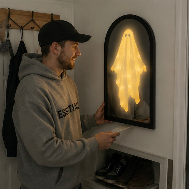 Spookspiegellijst met LED-verlichting - Holografisch Spookeffect voor Halloween Decoratie en Feestversiering | Sulvida