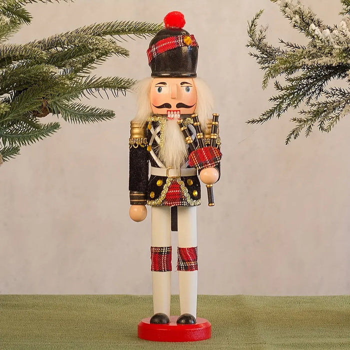 Houten Notenkraker Soldaat Kerstdecoratie Traditioneel Ambachtelijk Figuur voor Tafel en Vensterbank | Sulvida