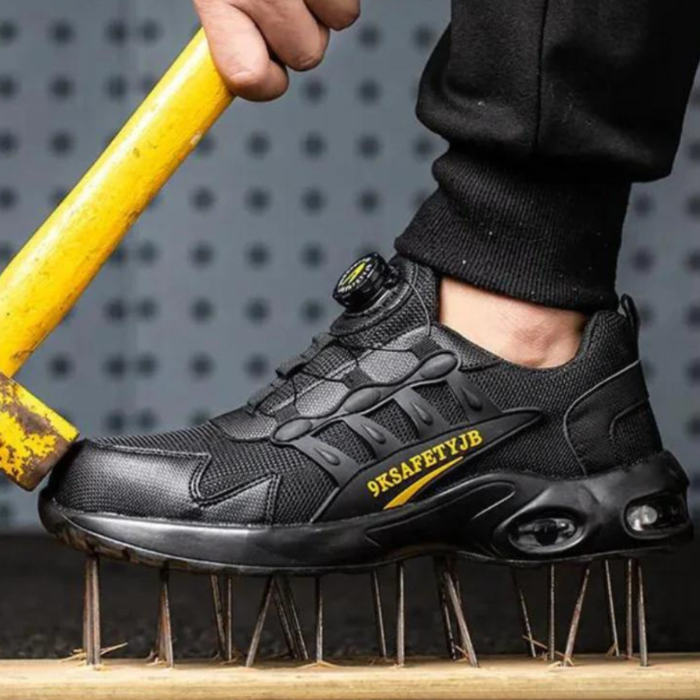 Veiligheidsschoenen voor Heren met Stalen Neus BOA Systeem Lichtgewicht Werkschoenen Antislip Beschermend | Sulvida