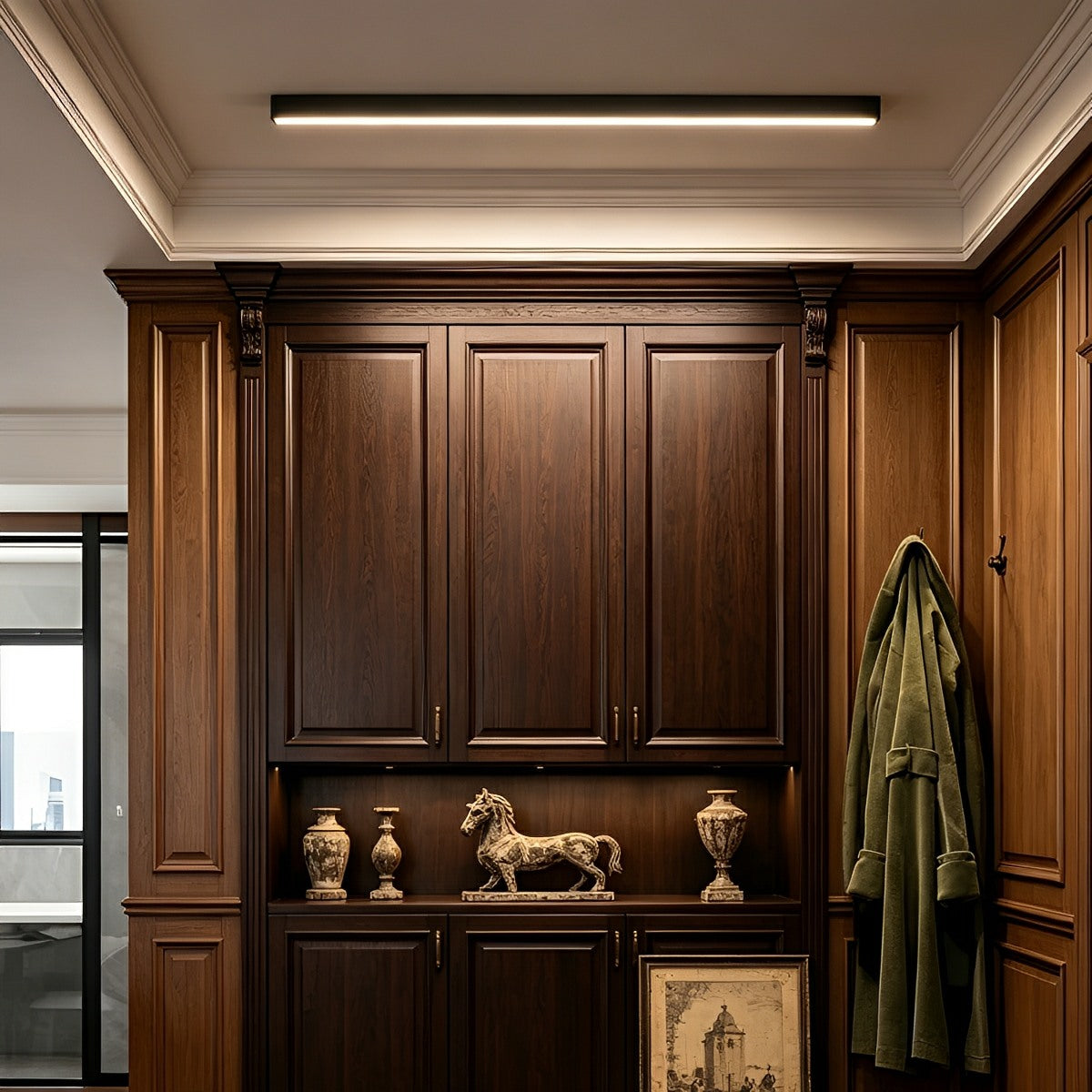LED Plafondlamp Dimbaar met Afstandsbediening Aluminium Zwart Wit Moderne Stripverlichting Woonkamer Slaapkamer | Sulvida