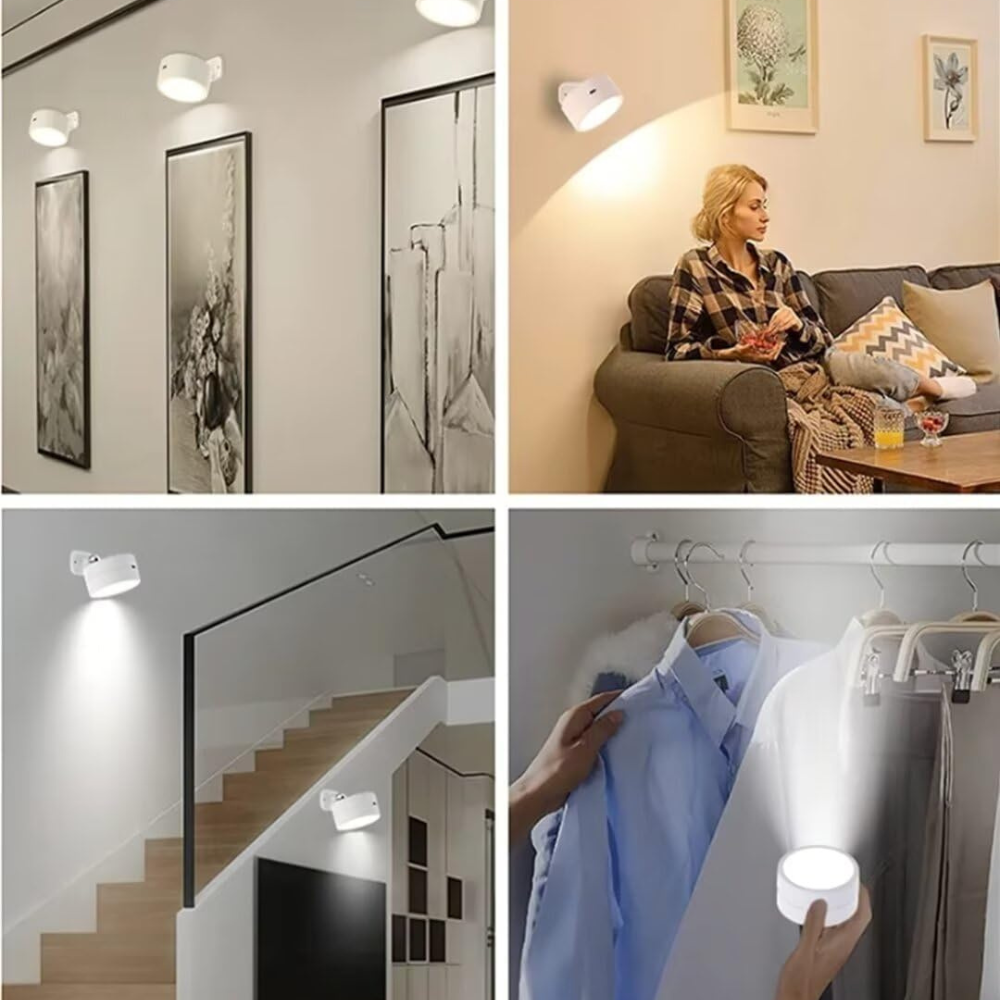 Draadloze LED Wandlamp Oplaadbaar met Afstandsbediening Magnetische Bevestiging Cilindrisch Design Sfeerlicht | Sulvida