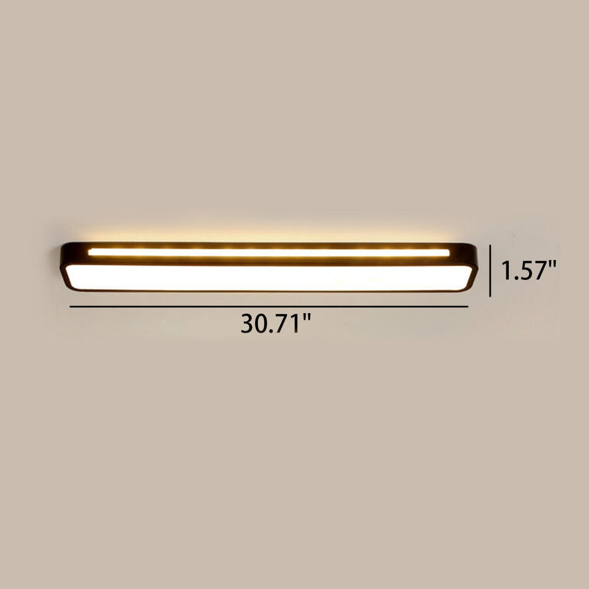 Langwerpige LED-plafondlamp voor hal en woonkamer minimalistische stijl zwart wit moderne verlichting | Sulvida
