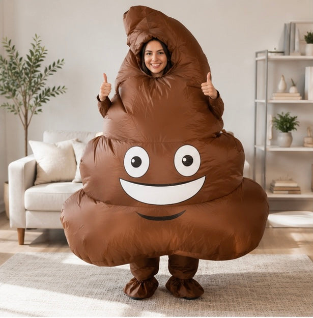 Opblaasbaar Emoji Kostuum – Humoristische Verkleedoutfit voor Feestjes, Halloween, Carnaval en Themafeesten | Sulvida