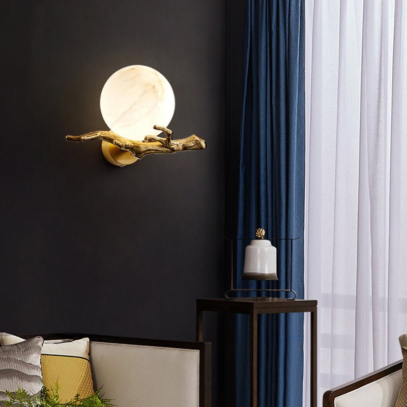 Wandlamp Marmer Koper LED 30 cm Scandinavisch Design Sfeerlamp Woonkamer Interieur Moderne Wandverlichting | Sulvida