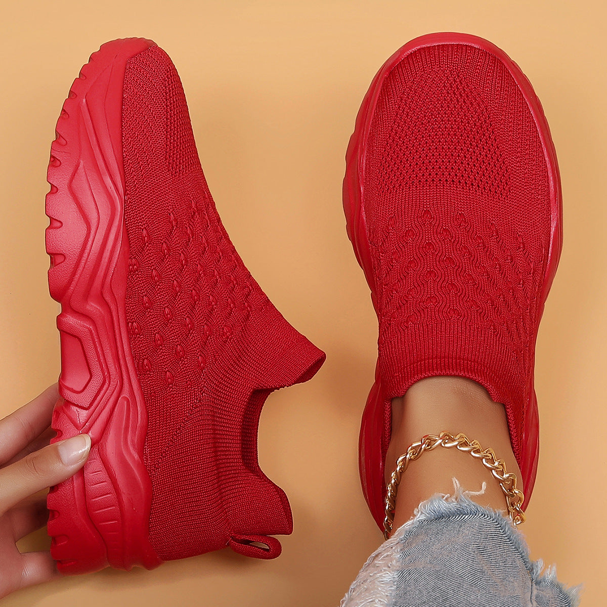 Orthopedische instapschoenen voor dames ademend flexibel comfortabel wandelen dagelijks gebruik loopschoenen | Sulvida
