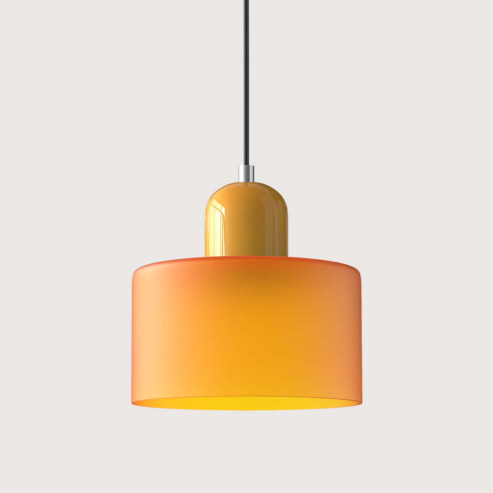 Glazen Hanglamp Bauhaus Stijl E27 Fitting Gekleurde Kap Eetkamer Interieur Designverlichting Woonkamer | Sulvida