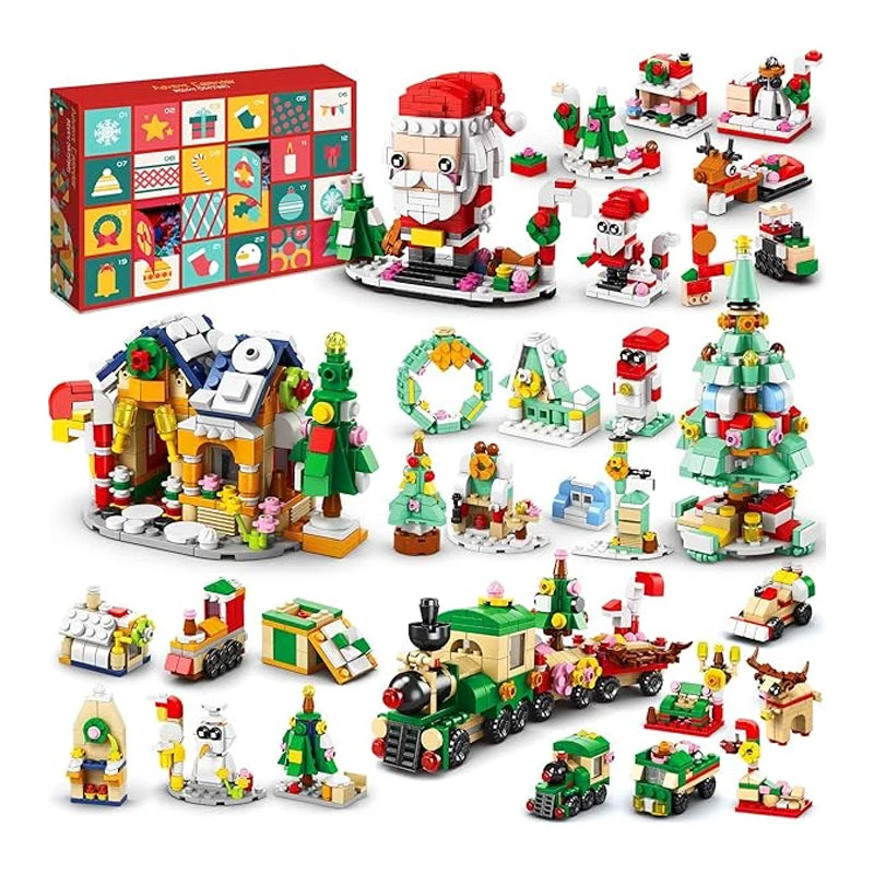 Adventskalender Bouwstenen Kerstset 24 Dagen Speelgoed Creatief Constructie Puzzel Kerst December Kinderen | Sulvida
