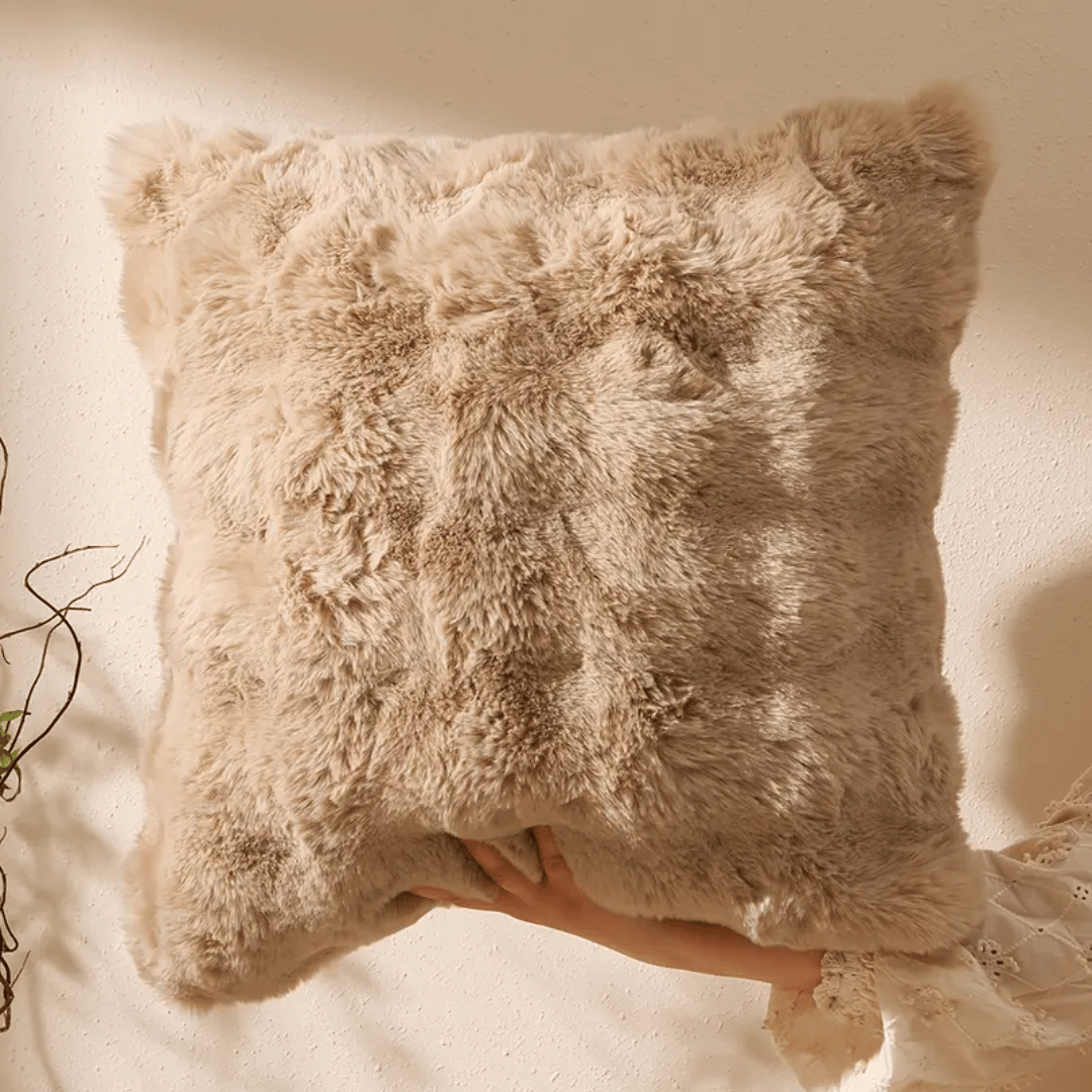 Kussenhoezen Nimbus Touch - Zachte Pluche Nepbont Kussenslopen Luxe Sierkussens Handgemaakt 43×43 cm Woonkamer | Sulvida