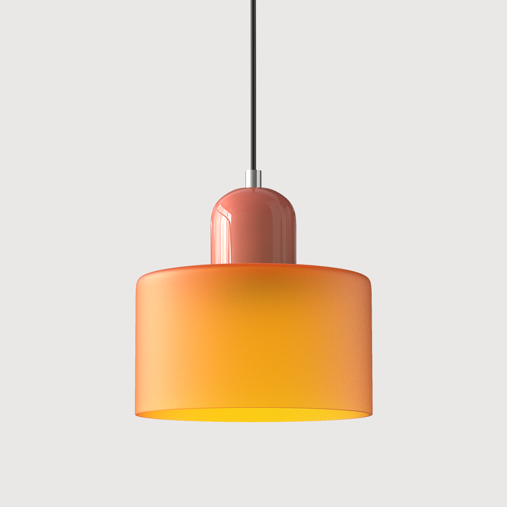 Glazen Hanglamp Bauhaus Stijl E27 Fitting Gekleurde Kap Eetkamer Interieur Designverlichting Woonkamer | Sulvida