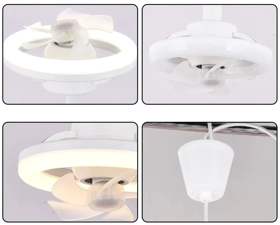 Ventilator Plafondlamp met 360° Draaibare Koppen en Dimfunctie voor Optimale Luchtcirculatie en Sfeer | Sulvida