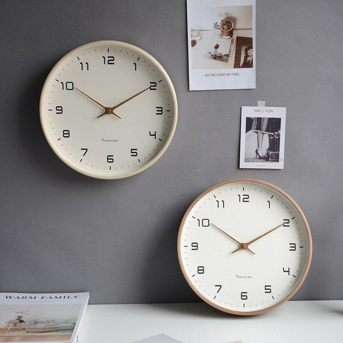 Houten Wandklok Scandinavisch Design Stille Uurwerk Moderne Cijfers Natuurlijk Hout Woonkamer Decoratie | Sulvida