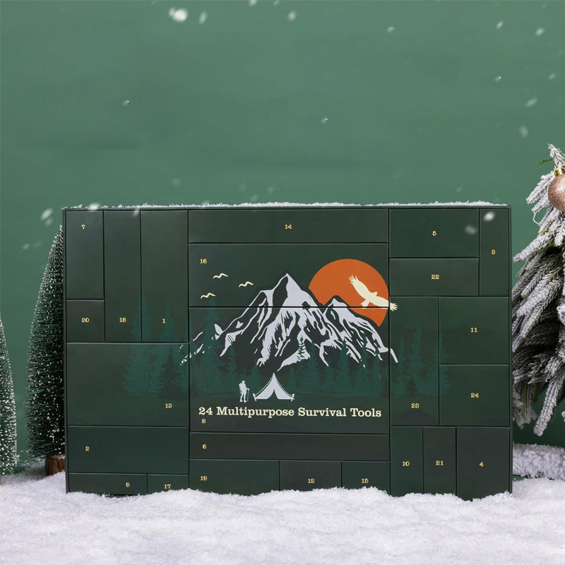 24-Daagse Adventskalender Survival Outdoor Kampeeruitrusting Gereedschap voor Natuurliefhebbers Cadeau-idee | Sulvida